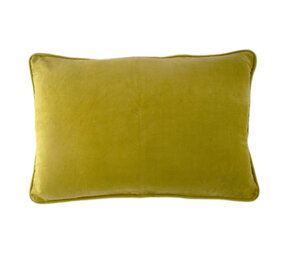 Imbarro - Sierkussen Lala Olijf Groen Velours 60x40cm met bies Imbarro - Sierkussen Lala Olijf Groen Velours 60x40cm met bies