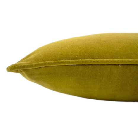 Imbarro - Sierkussen Lala Olijf Groen Velours 60x40cm met bies Imbarro - Sierkussen Lala Olijf Groen Velours 60x40cm met bies