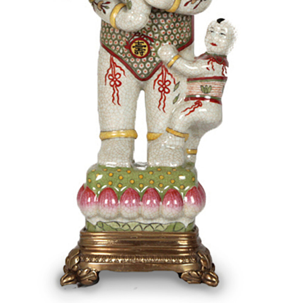 Melting Pot Exclusive - Kandelaar Chinees Beeld Multicolor Porselein 27x34cm links