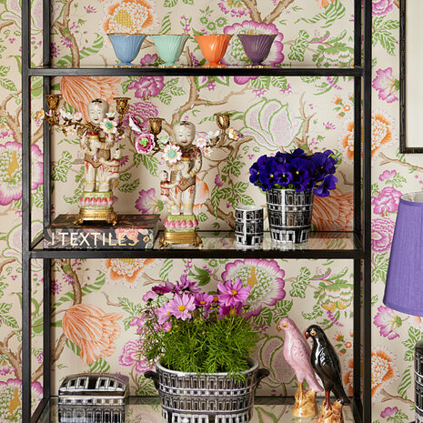 Melting Pot Exclusive - Kandelaar Chinees Beeld Multicolor Porselein 27x34cm links