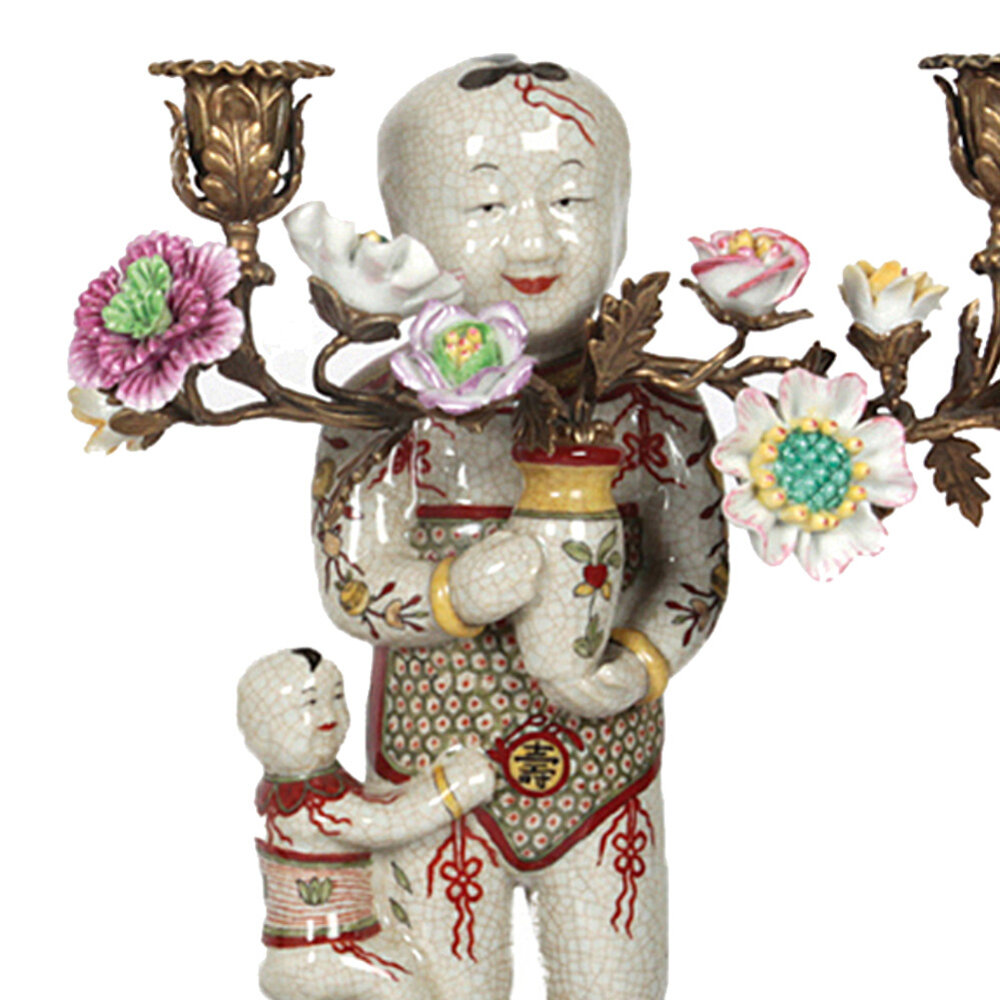 Melting Pot Exclusive - Kandelaar Chinees Beeld Multicolor Porselein 27x34cm rechts Melting Pot Exclusive - Kandelaar Chinees Beeld Multicolor Porselein 27x34cm rechts