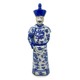 Melting Pot - Beeld Chinese Keizer Vader Staand Blauw Wit 12x45cm Melting Pot - Beeld Chinese Keizer Vader Staand Blauw Wit 12x45cm