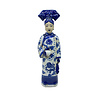 Melting Pot - Beeld Chinese Keizerin met Pijp Blauw-Wit Porselein 8x33cm Melting Pot - Beeld Chinese Keizerin met Pijp Blauw-Wit Porselein 8x33cm