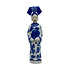 Beeld Chinese Keizerin met Spiegel Blauw-Wit Porselein 8x32cm