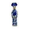 Melting Pot - Handgemaakt Beeld Chinese Keizerin met Spiegel Blauw-Wit Porselein 8x32cm Melting Pot - Handgemaakt Beeld Chinese Keizerin met Spiegel Blauw-Wit Porselein 8x32cm