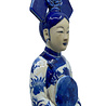 Melting Pot - Handgemaakt Beeld Chinese Keizerin met Spiegel Blauw-Wit Porselein 8x32cm Melting Pot - Handgemaakt Beeld Chinese Keizerin met Spiegel Blauw-Wit Porselein 8x32cm