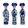 Melting Pot - Handgemaakt Beeld Chinese Keizerin met Theeservies Blauw-Wit Porselein 8x32cm