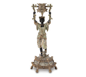 Melting Pot Exclusive - Kandelaar Indiase Vrouw Multicolor Metaal 13x36cm