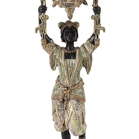 Melting Pot Exclusive - Kandelaar Afrikaanse Vrouw  Metaal Multicolor 13x36cm