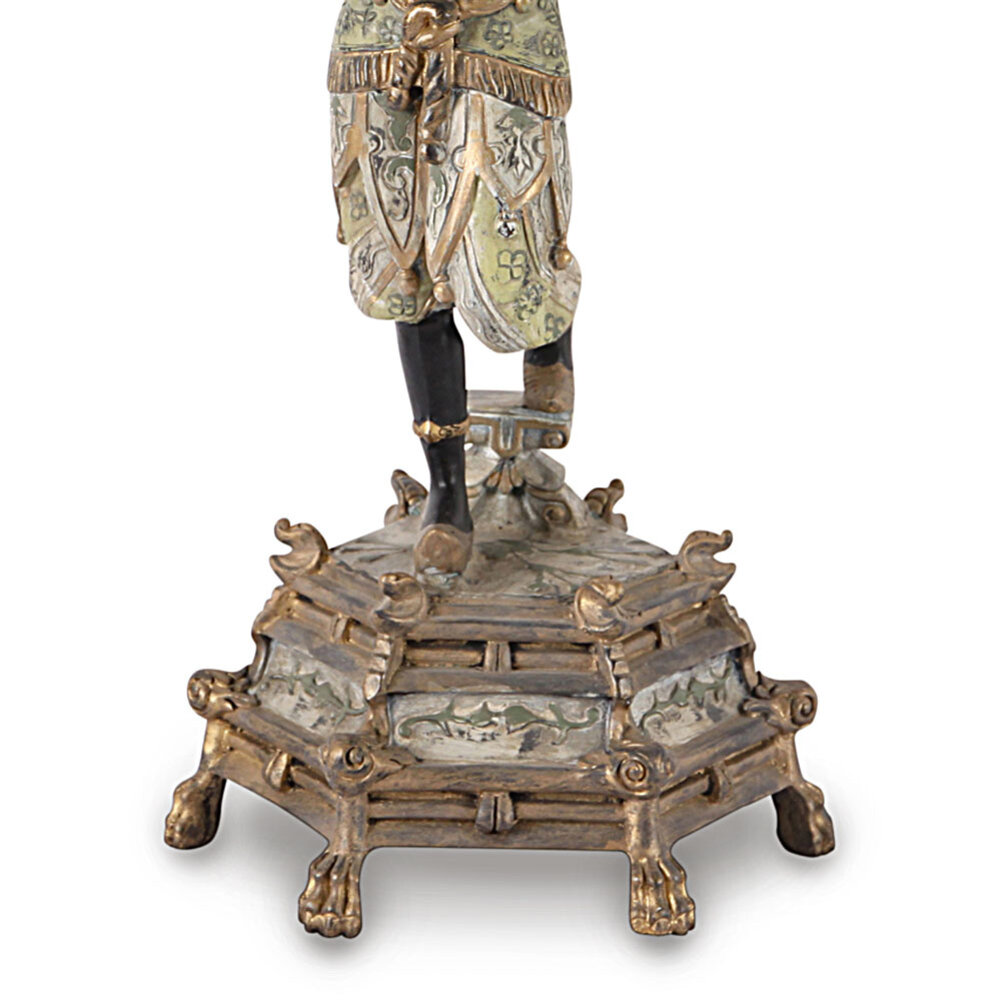 Melting Pot Exclusive - Kandelaar Afrikaanse Vrouw  Metaal Multicolor 13x36cm