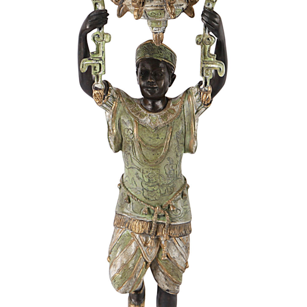 Melting Pot Exclusive - Kandelaar Afrikaanse Man Multicolor Messing 13x36cm