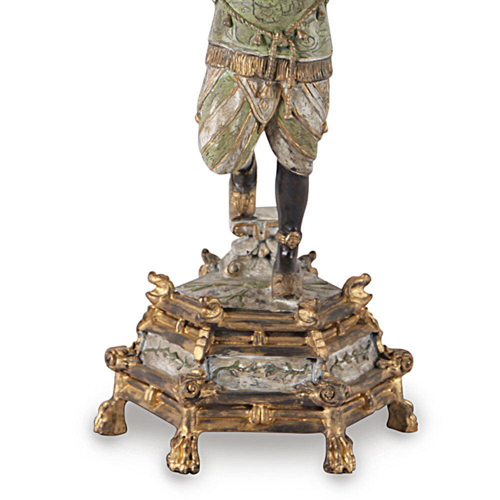 Melting Pot Exclusive - Kandelaar Afrikaanse Man Multicolor Messing 13x36cm