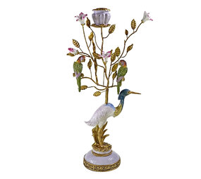 Werns - Kandelaar Reiger en Papegaaien Metaal 25x44cm Werns - Kandelaar Reiger en Papegaaien Metaal 25x44cm