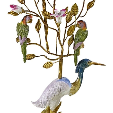 Werns - Kandelaar Reiger en Papegaaien Metaal 25x44cm Werns - Kandelaar Reiger en Papegaaien Metaal 25x44cm