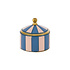 Sieraaddoosje Circus Blauw Roze Gestreept 5x5cm Sieraaddoosje Circus Blauw Roze Gestreept 5x5cm