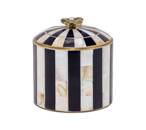 Doing Goods - Doosje Zoey Bloem Zwart Wit Gestreept 10x11cm