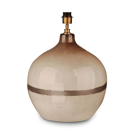 Colmore - Tafel Lamp Voet Bol Ivoor Bruin Keramiek 34x47cm
