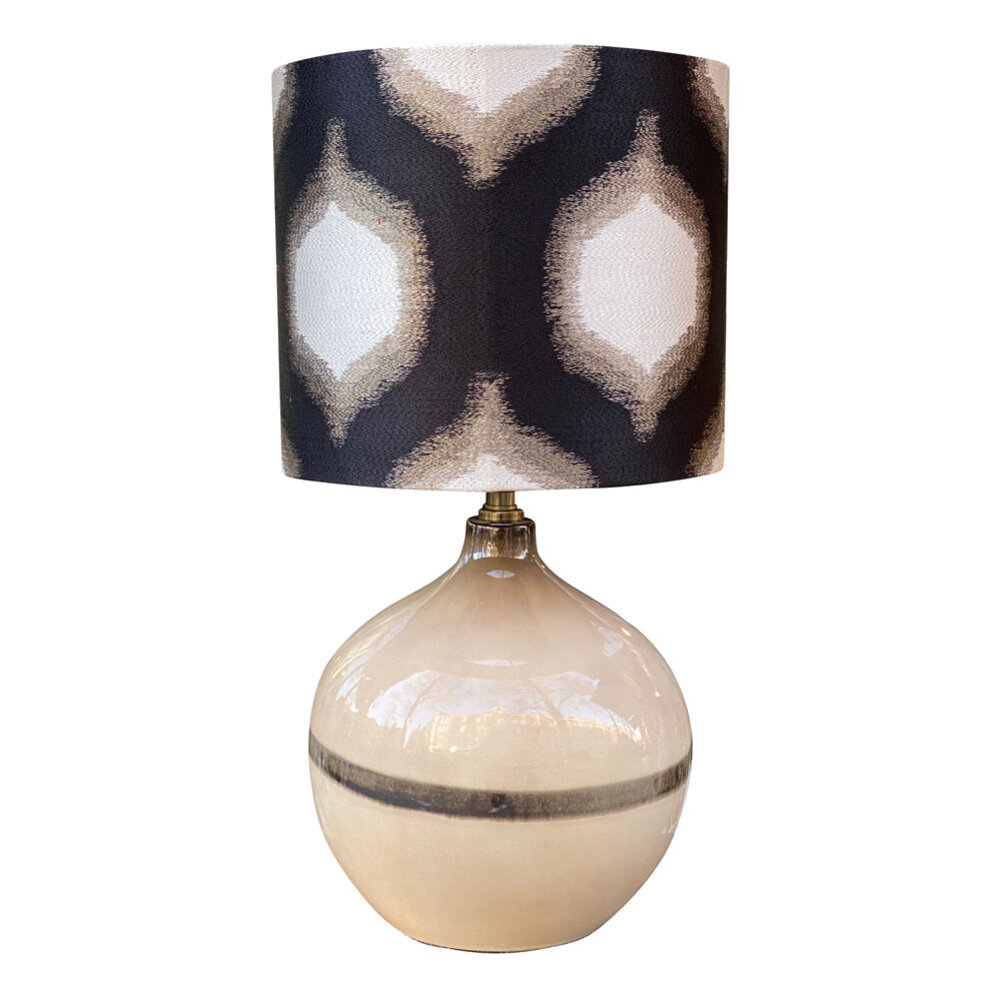 Colmore - Tafel Lamp Voet Bol Ivoor Bruin Keramiek 34x47cm