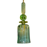 Colmore - Plafondlamp Klok Blauw Multicolor Glas 18x60cm