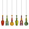 Colmore - Plafondlamp Kelk Paars Multicolor Glas 16x60cm