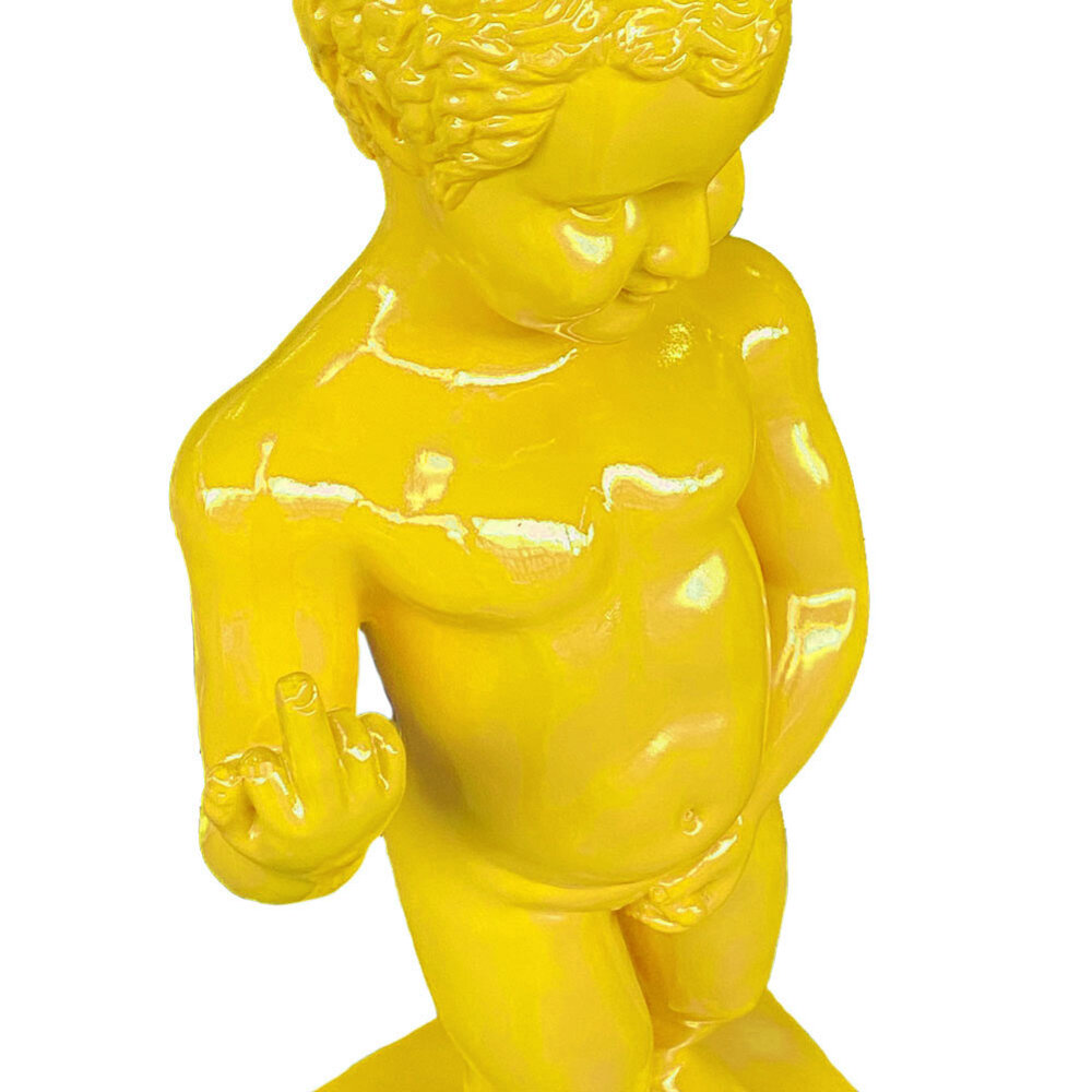 Melting Pot - Beeld Manneken Pis F*ck You Geel XL 25x60cm