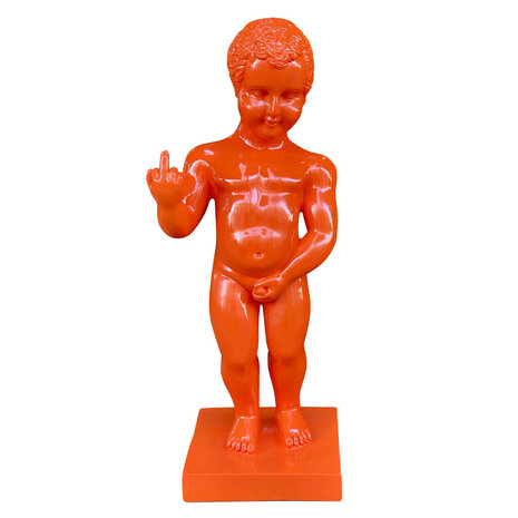 Melting Pot - Beeld Manneken Pis F*ck You Oranje XL 25x60cm Melting Pot - Beeld Manneken Pis F*ck You Oranje XL 25x60cm