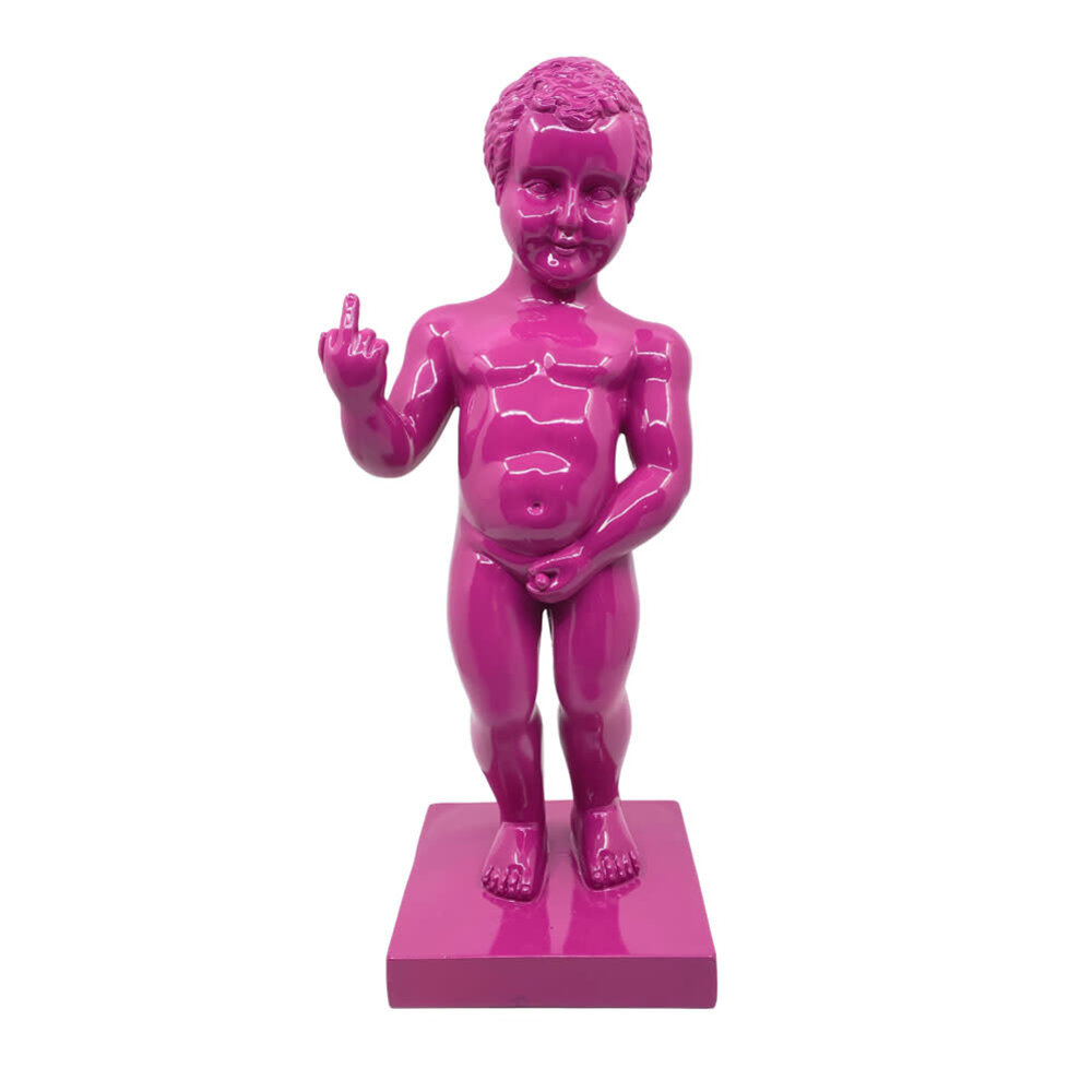 Melting Pot - Beeld Manneken Pis Fuck You Fuchsia 20x45cm