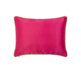 Mars & More - Sierkussen Satijn Fuchsia Gouden Bies 45x35cm Mars & More - Sierkussen Satijn Fuchsia Gouden Bies 45x35cm