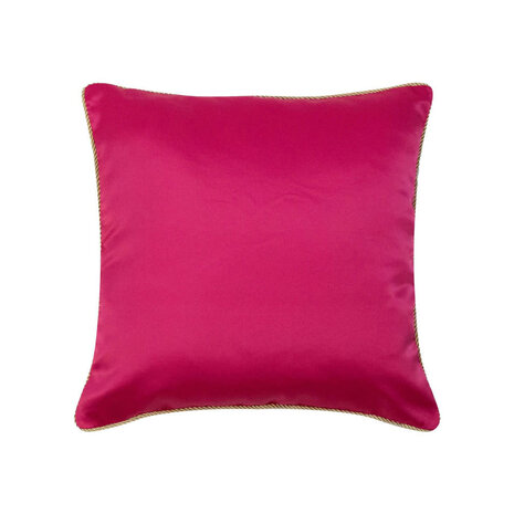 Mars & More - Sierkussen Satijn Fuchsia Gouden Bies 45x45cm