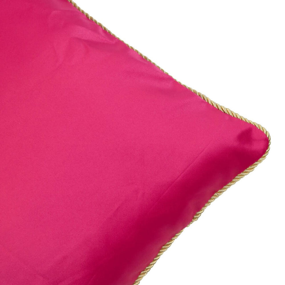Mars & More - Sierkussen Satijn Fuchsia Gouden Bies 45x45cm