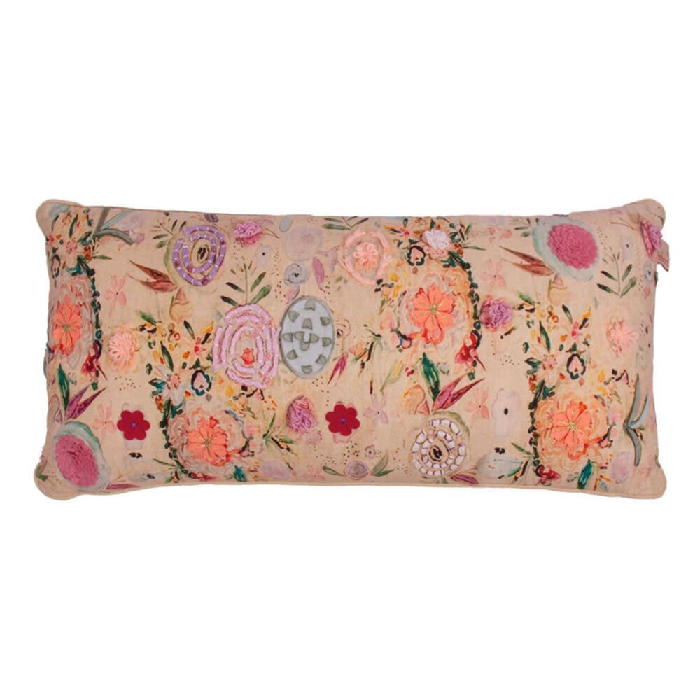 Imbarro - Sierkussen Jany Bloemen Multicolor Katoen 40x80cm Imbarro - Sierkussen Jany Bloemen Multicolor Katoen 40x80cm