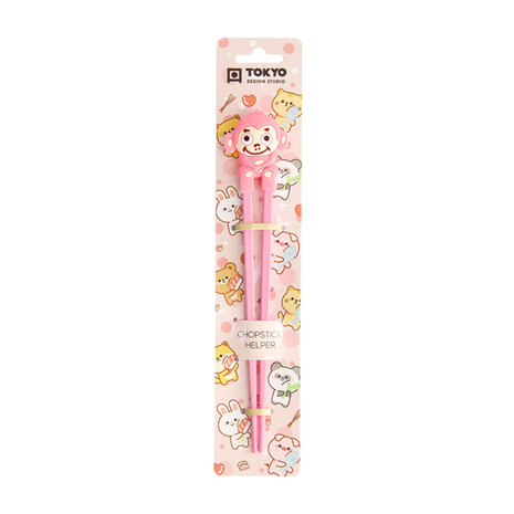 Tokyo Design Studio - Kinder Eetstokjes met Aapje Roze 22cm