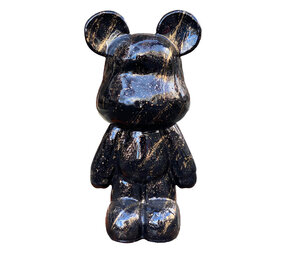 Melting Pot - Beeld Design Teddy Beer Zwart Splash Goud 26x47cm Melting Pot - Beeld Design Teddy Beer Zwart Splash Goud 26x47cm