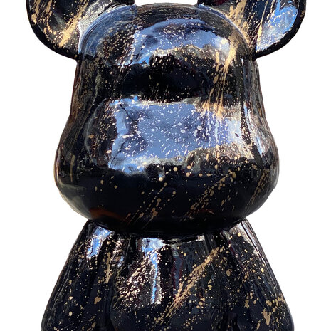 Melting Pot - Beeld Design Teddy Beer Zwart Splash Goud 26x47cm Melting Pot - Beeld Design Teddy Beer Zwart Splash Goud 26x47cm