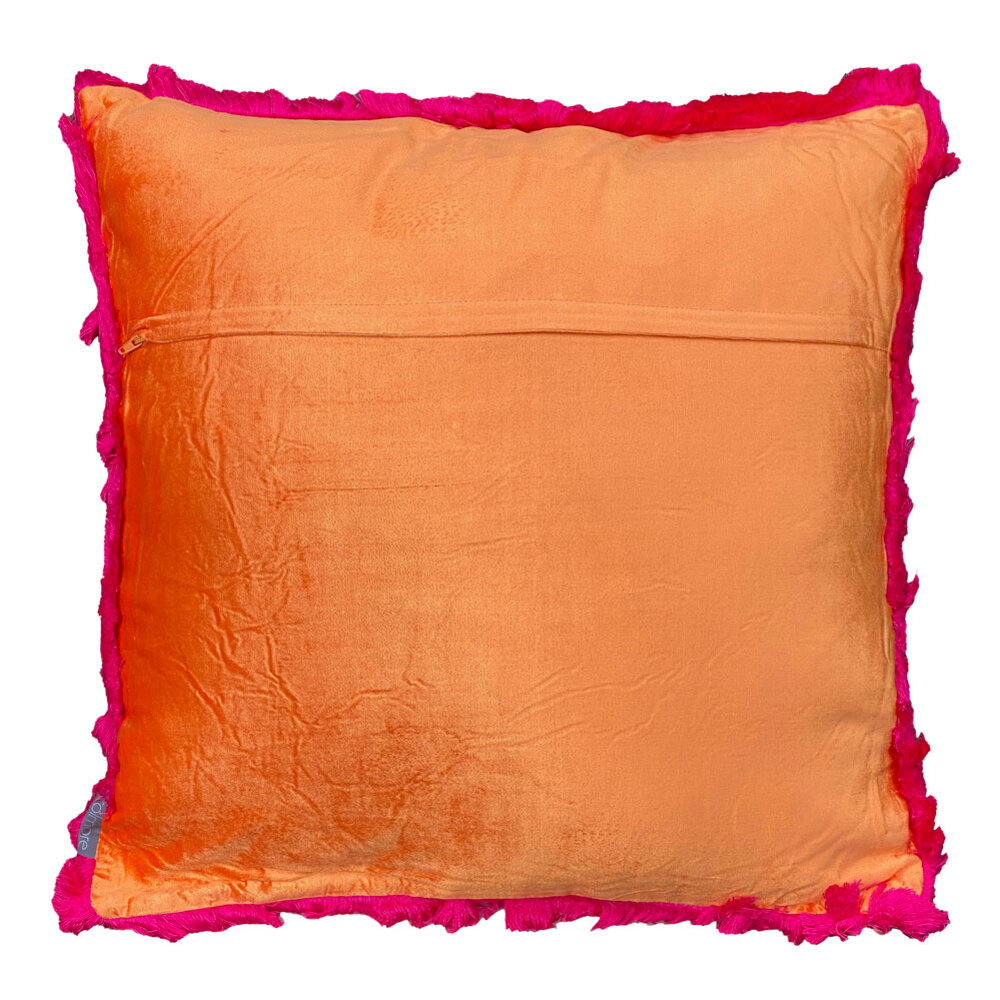 Colmore - Sierkussen Celina Cirkels Fuchsia Oranje 50x50cm franjes Colmore - Sierkussen Celina Cirkels Fuchsia Oranje 50x50cm franjes