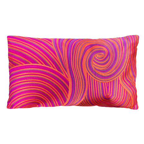 Colmore - Sierkussen Swirls Oranje Fuchsia Paars 60x35cm