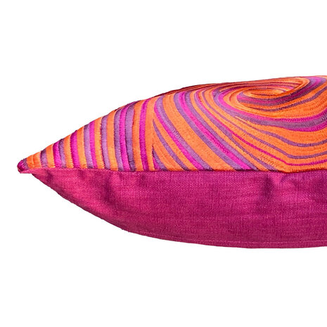 Colmore - Sierkussen Swirls Oranje Fuchsia Paars 60x35cm