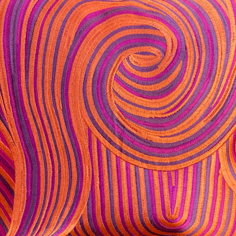 Colmore - Sierkussen Swirls Oranje Fuchsia Paars 60x35cm