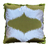 Sierkussen Golf Groen Grijs Velours 50x50cm franjes Sierkussen Golf Groen Grijs Velours 50x50cm franjes