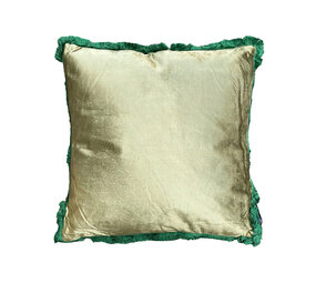 Colmore - Sierkussen Licht Groen Velours 45x45cm franjes groen Colmore - Sierkussen Licht Groen Velours 45x45cm franjes groen