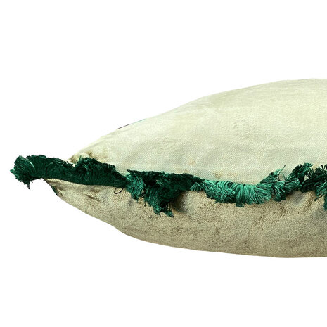 Colmore - Sierkussen Licht Groen Velours 45x45cm franjes groen