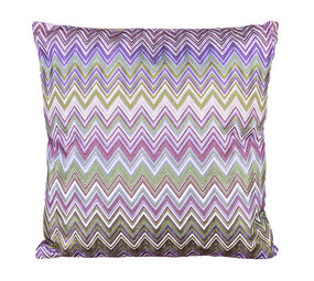 Colmore - Sierkussen Chevron Paars Groen Katoen 50x50cm Colmore - Sierkussen Chevron Paars Groen Katoen 50x50cm
