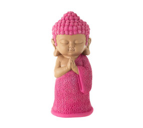 Melting Pot - Beeldje Boeddha Biddend Roze Kunststof 13x32cm Melting Pot - Beeldje Boeddha Biddend Roze Kunststof 13x32cm