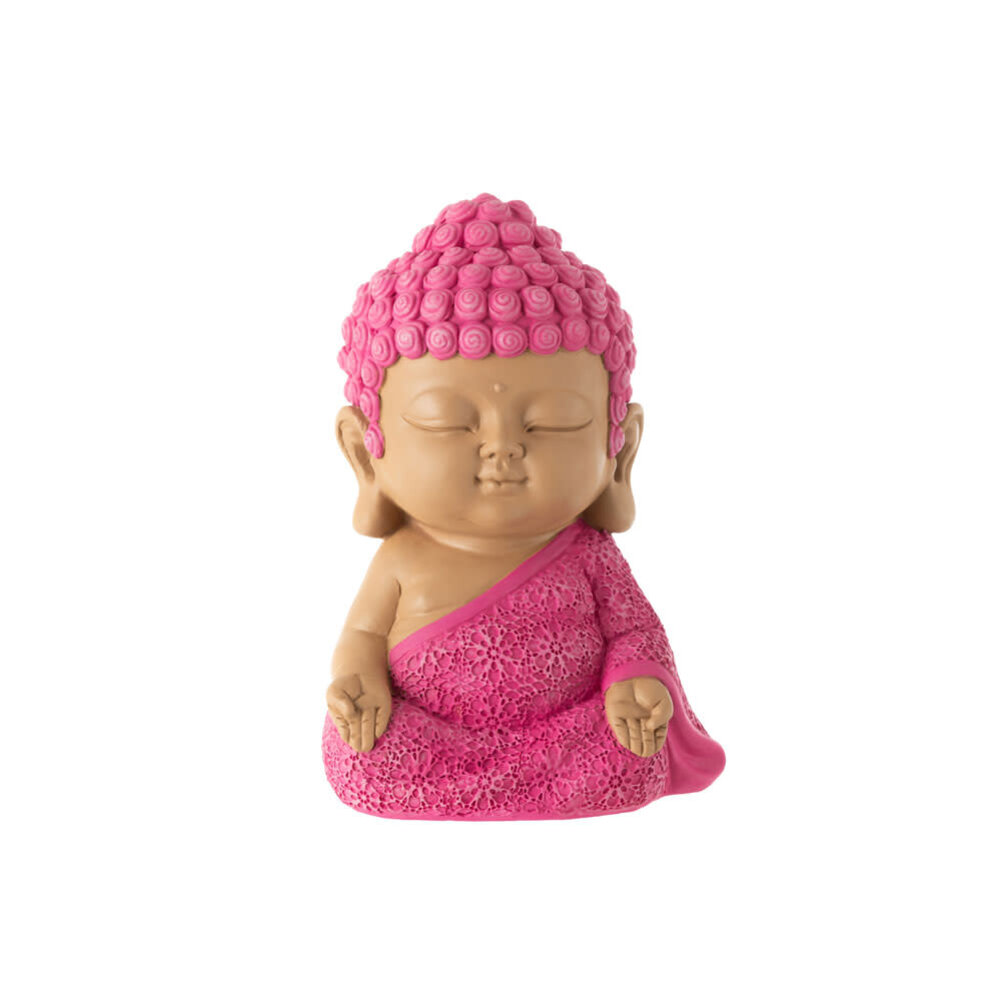Melting Pot - Beeldje Boeddha Zen Roze Kunststof 20x20cm Melting Pot - Beeldje Boeddha Zen Roze Kunststof 20x20cm