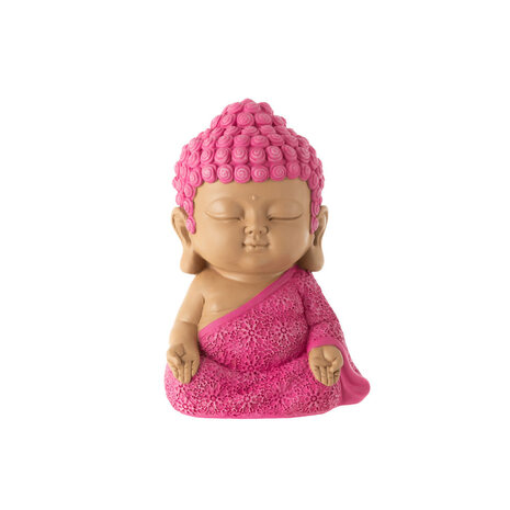 Melting Pot - Beeldje Boeddha Zen Roze Kunststof 20x20cm Melting Pot - Beeldje Boeddha Zen Roze Kunststof 20x20cm