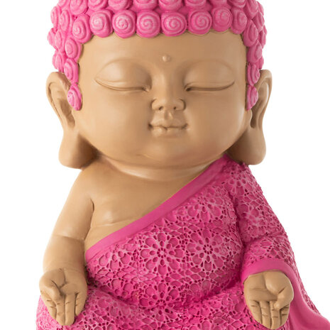 Melting Pot - Beeldje Boeddha Zen Roze Kunststof 20x20cm Melting Pot - Beeldje Boeddha Zen Roze Kunststof 20x20cm