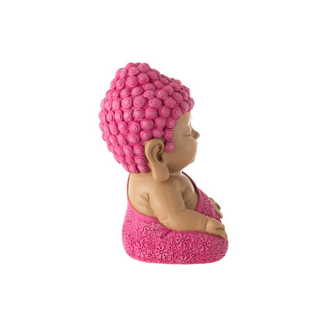 Melting Pot - Beeldje Boeddha Zen Roze Kunststof 20x20cm Melting Pot - Beeldje Boeddha Zen Roze Kunststof 20x20cm