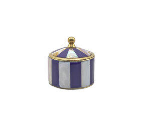 Melting Pot - Doosje Circus Paars-Wit Gestreept Messing 5x5cm Melting Pot - Doosje Circus Paars-Wit Gestreept Messing 5x5cm