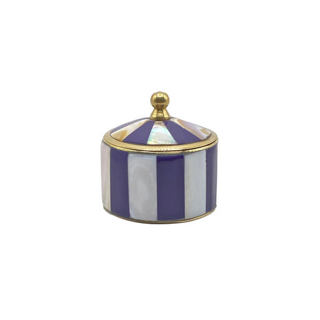 Melting Pot - Doosje Circus Paars-Wit Gestreept Messing 5x5cm Melting Pot - Doosje Circus Paars-Wit Gestreept Messing 5x5cm