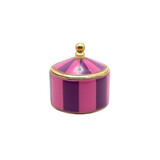 Melting Pot - Doosje Circus Paars-Roze Gestreept Messing 5x5cm Melting Pot - Doosje Circus Paars-Roze Gestreept Messing 5x5cm